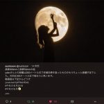 中秋の名月・月のシルエット